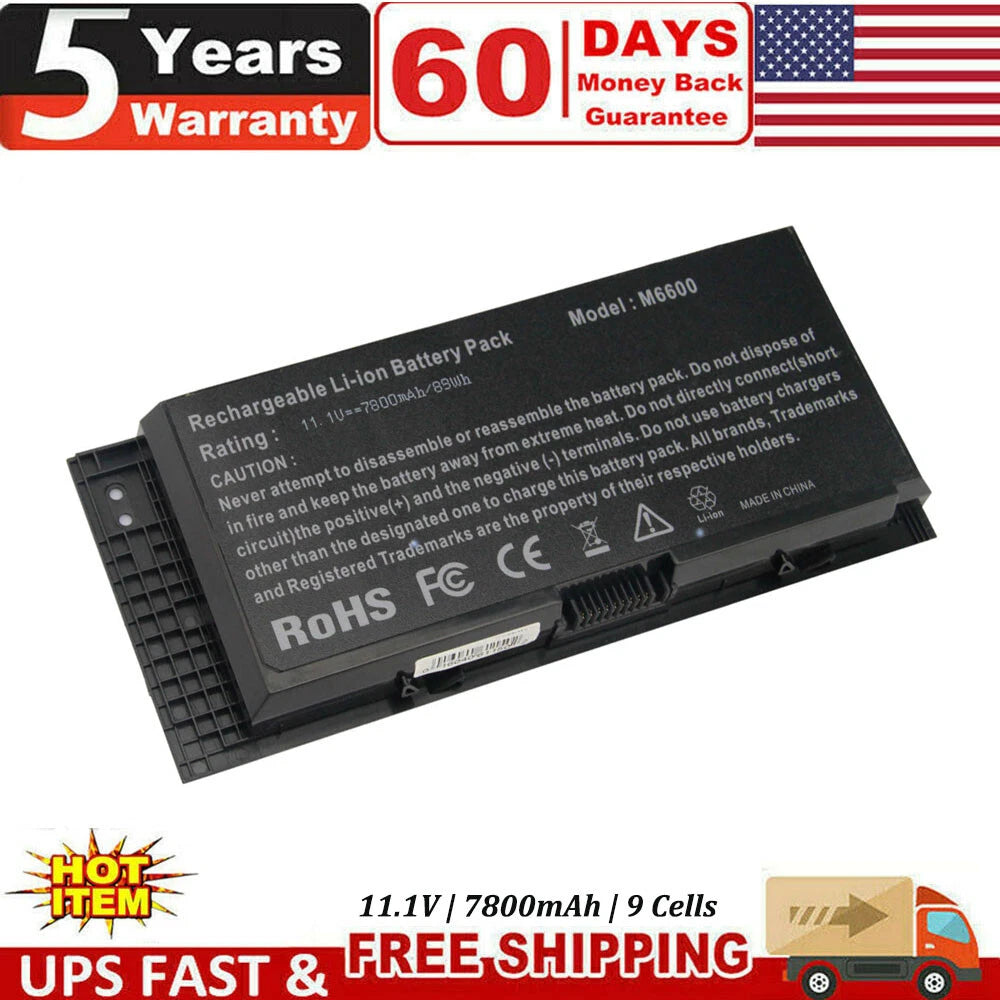 New FV993 Laptop Battery for Dell Precision M4600 M4700 M4800 M6600 M6700 M6800