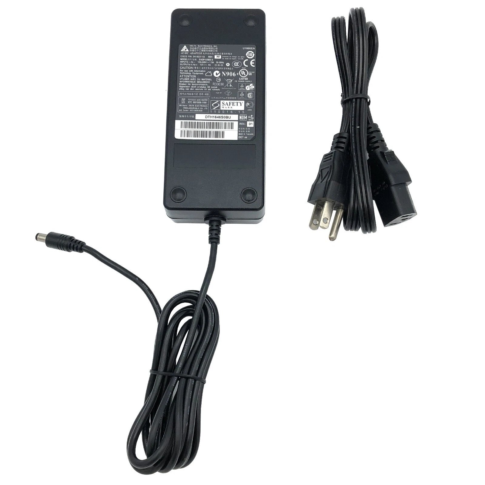 Brand NEW Original Delta EADP-60KB B 60W AC Adapter 341-0231-02 12V 5A Charger