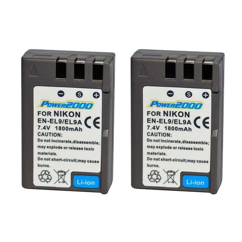 2x EN-EL9 Replacement Battery for Nikon D3000, D5000, D40, D40x, D60 ENEL9