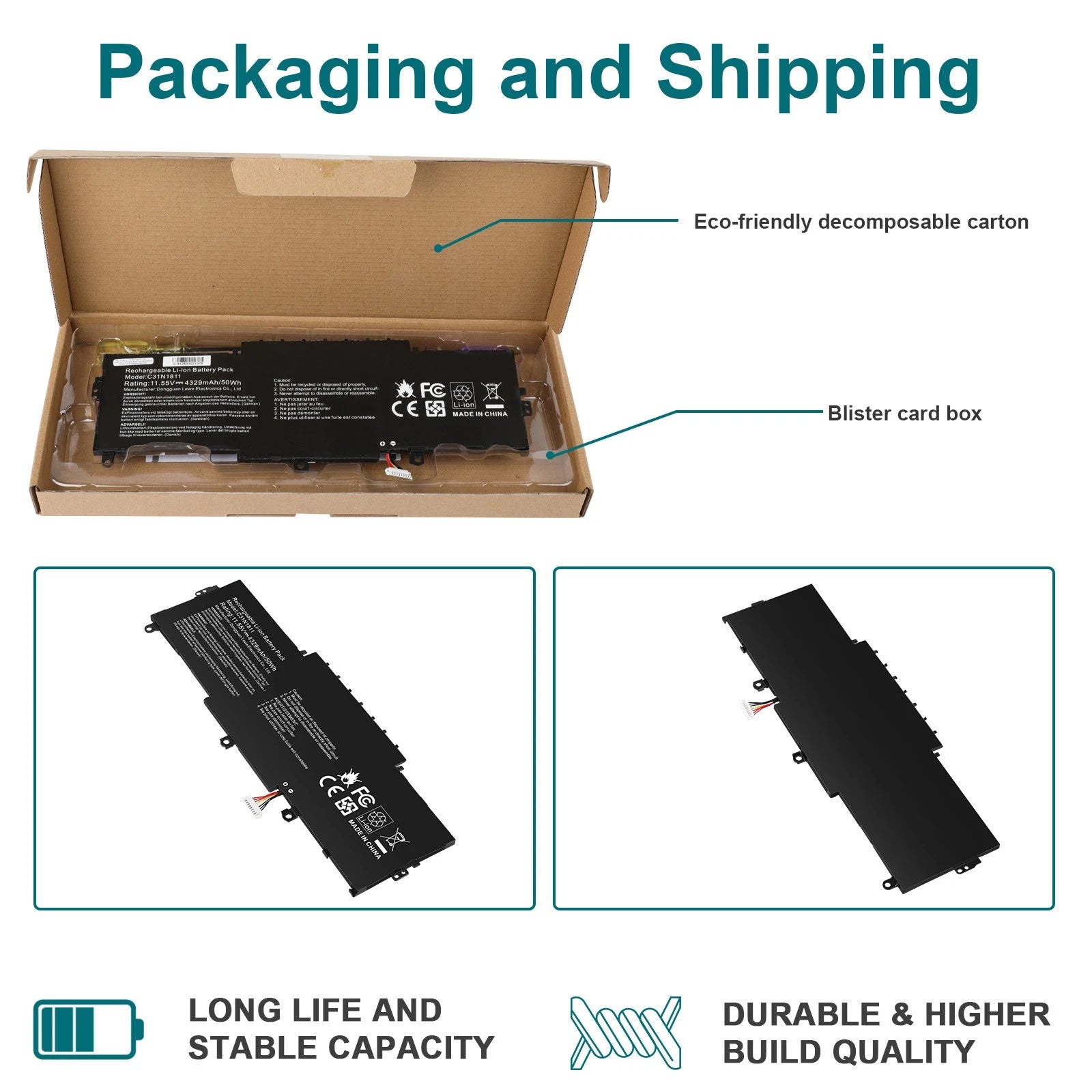 C31N1811 Battery For Asus ZenBook 14 UX433FA UX433FN U4300F RX433F BX433F 50Wh