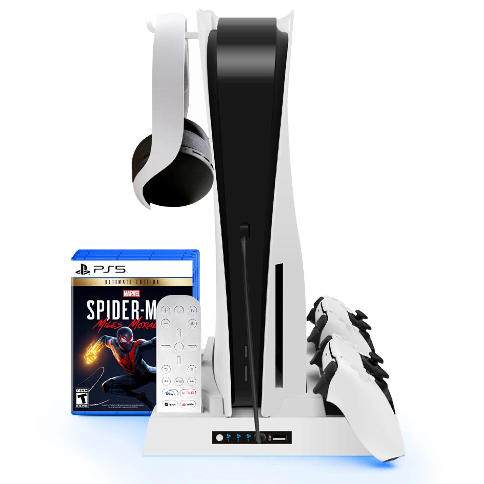 For PS5 PlayStation5 Controller Dual Charger Dock Station Vertical Cooling Stand