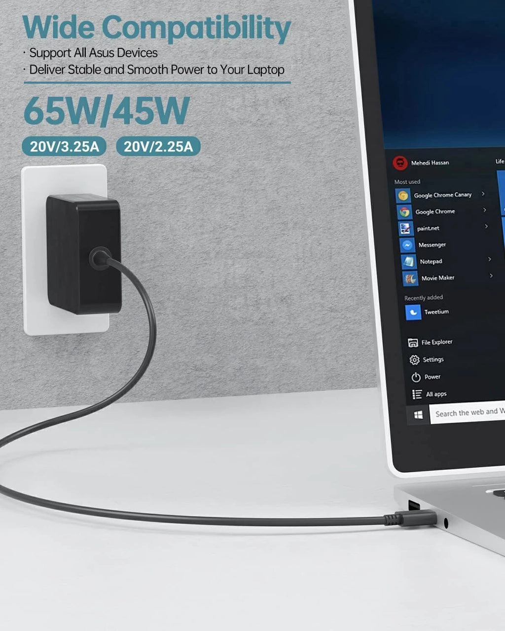 65W USB C Charger Adapter for Asus ROG Phone 7 Ultimate ROG Ally X (2025) RC72LA