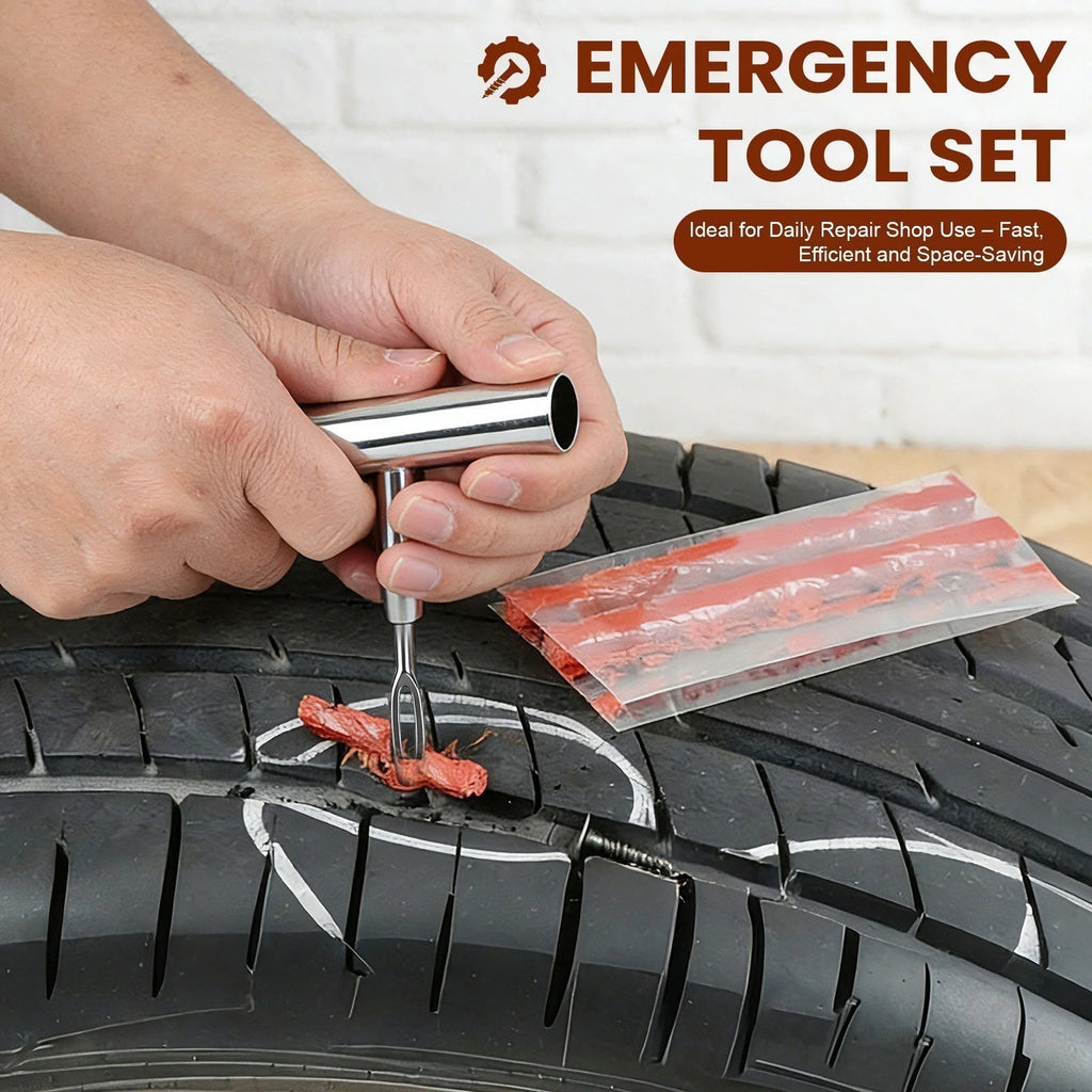 84PCS Tire Puncture Repair Kit Heavy Duty Offroad Plugs For Tubeless Tire Auto