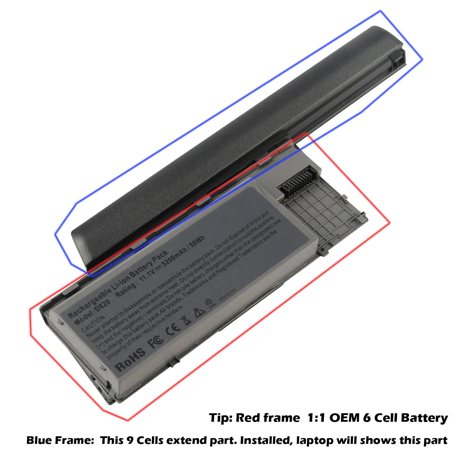 9 cell Battery For Dell Latitude D620 D630 D631 D640 M2300 TYPE PC764 TC030