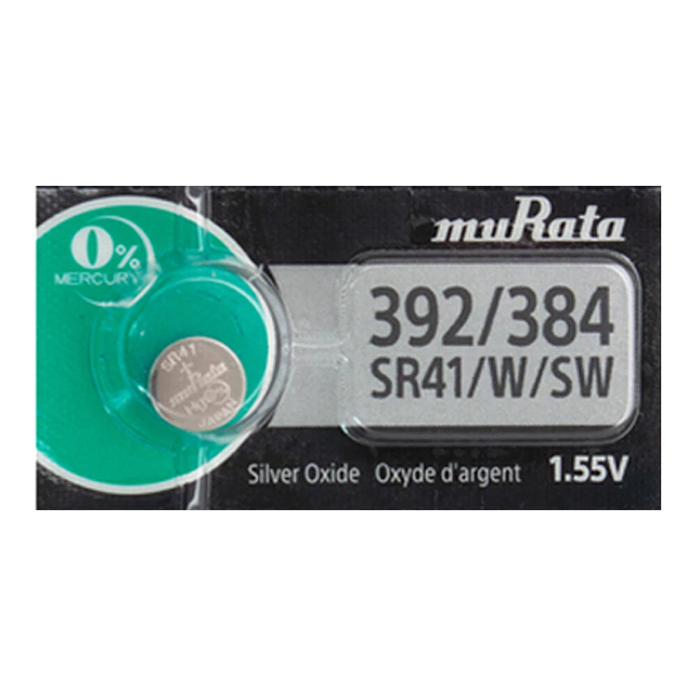 5 Murata Silver Oxide SR41SW SR41W SR41 Watch 1.55V Battery- Replaces Sony