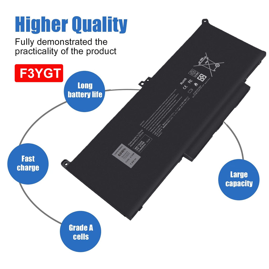 F3YGT Laptop Battery for Dell Latitude 14 7480 7490 12 7280 7290 13 7380 7390 US
