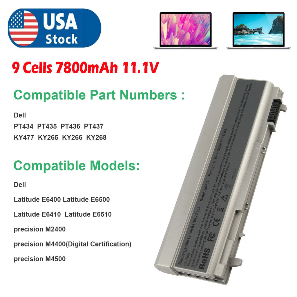 ?9 Cells PT434 Battery For Dell E6400 E6410 E6500 E6510 M2400 M4400 M4500 4M529?