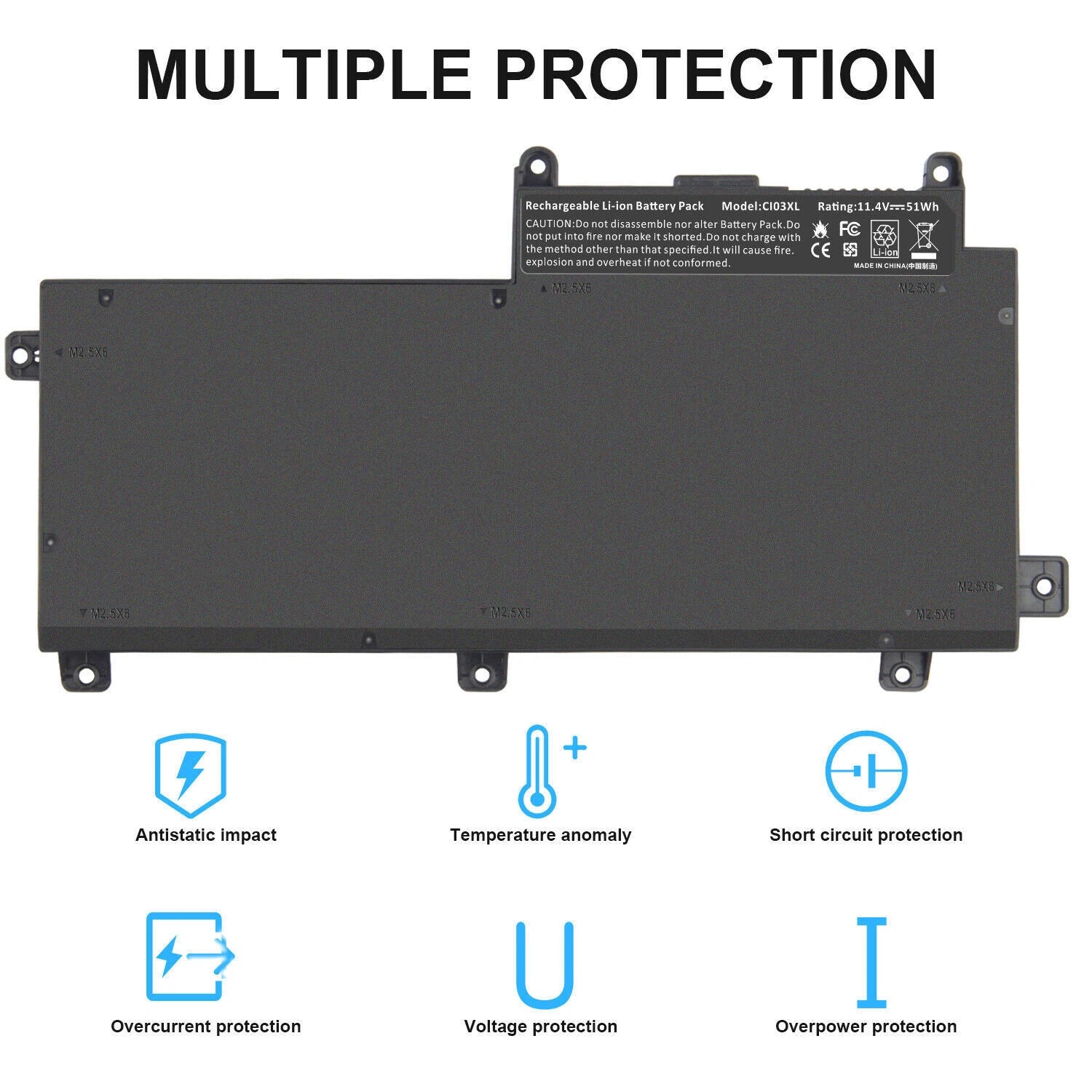 CI03XL Battery for HP ProBook 640 645 650 G2 G3 801517-422 HSTNN-LB6T 51Wh US