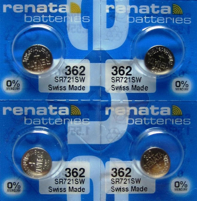 4 x Renata 1.55V Button Cell Battery, 362 SR721SW