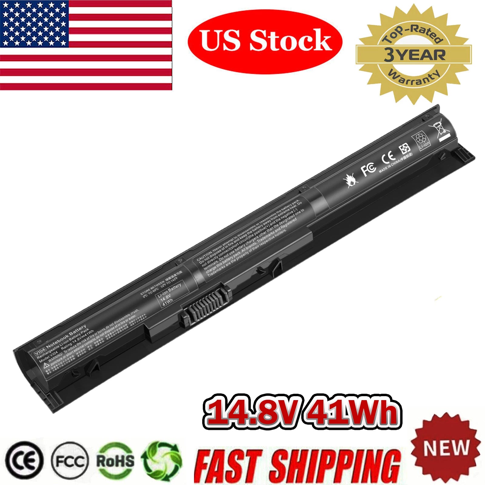 VI04 Battery For HP 756743-001 756744-001 ProBook 450 G2 455 G2 440 G2 Notebook