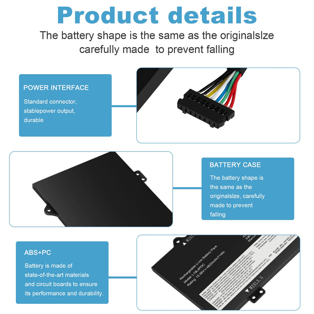L19C4PDC L19M4PDC L19L4PDC Battery For Lenovo Ideapad Yoga 7-14ITL5 7-15ITL5 New