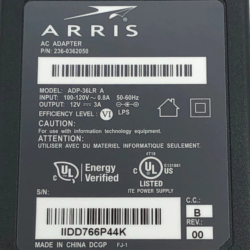 Genuine Arris AC Power Adapter for Aruba AP-303 504 505 514 Access Point w/Cord