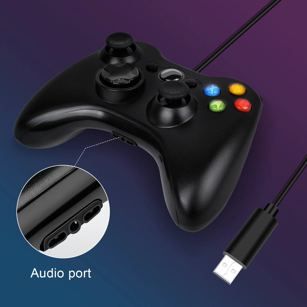 USB Wired Controller For Microsoft Xbox 360/Slim Gamepad PC Windows 7 8 10 11