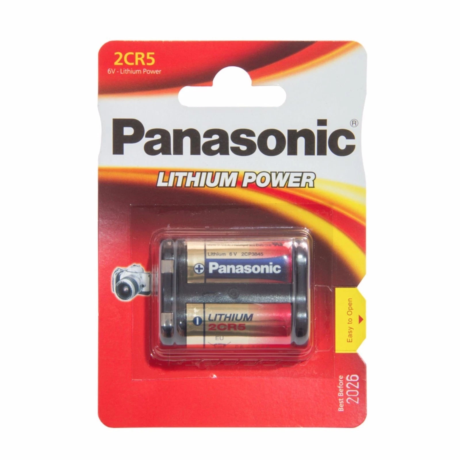 3 Pcs Panasonic 2CR5 6V Lithium Photo Battery, DL45, KL2CR5, 5032LC Sealed Pack