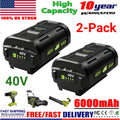 2Pack 40V 6.0Ah Battery for Ryobi 40 Volt Lithium OP4050 OP40602 OP40261 OP4060
