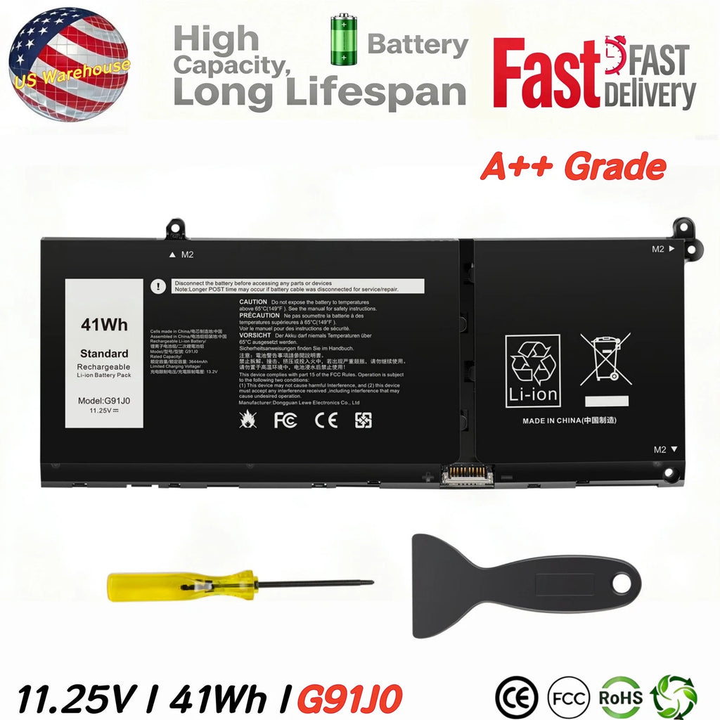 G91J0 BATTERY FOR DELL LATITUDE 3320 3420 3520 INSPIRON 5310 5410 5415 5418 41Wh