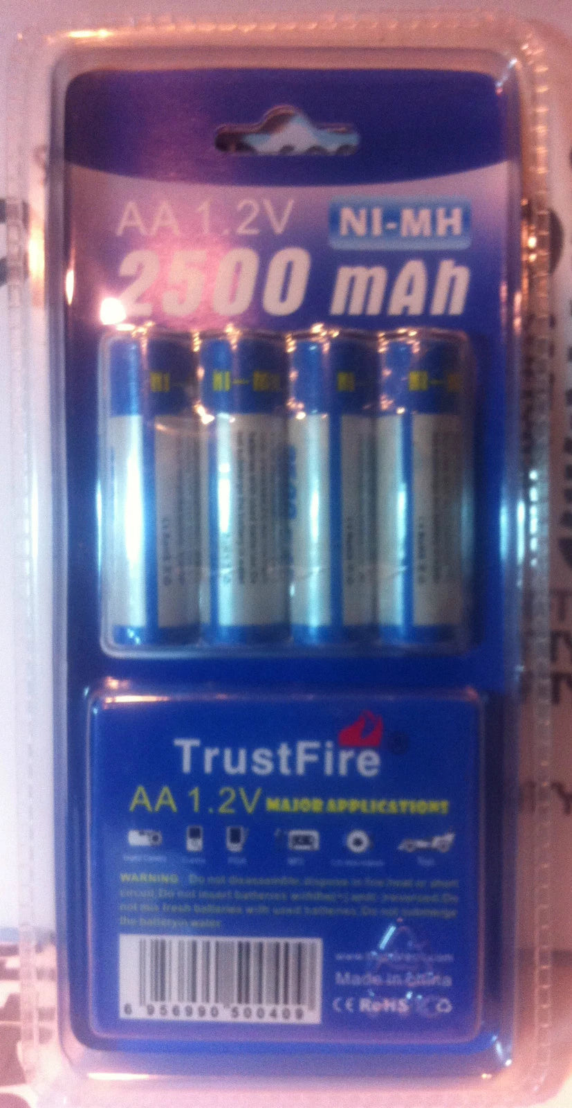 Brand New "4" TF 1.2V 2500mAh Rechargeable NiMH AA Battery, w/ Case