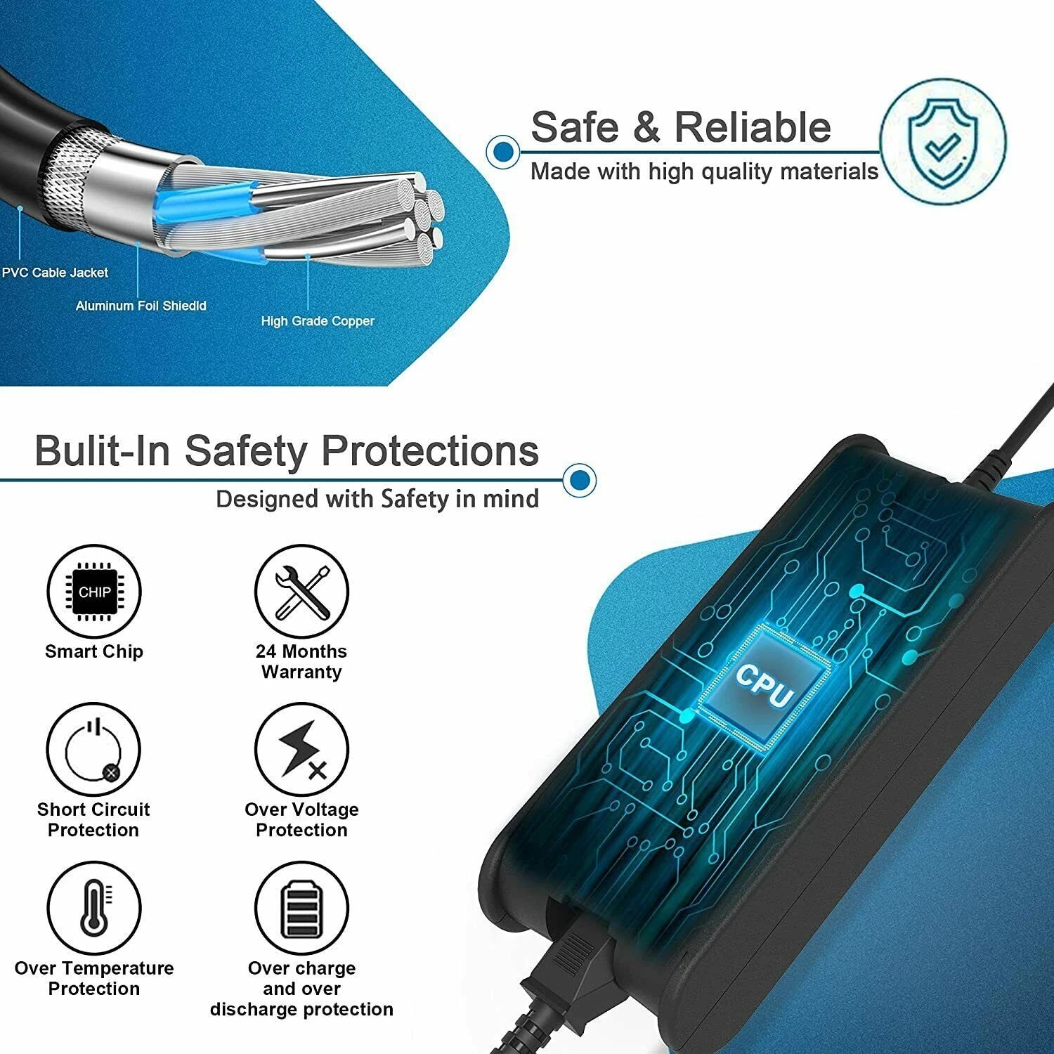 AC Adapter Cord Battery Charger 65W For Dell Latitude D820 D830 E4200 E4300