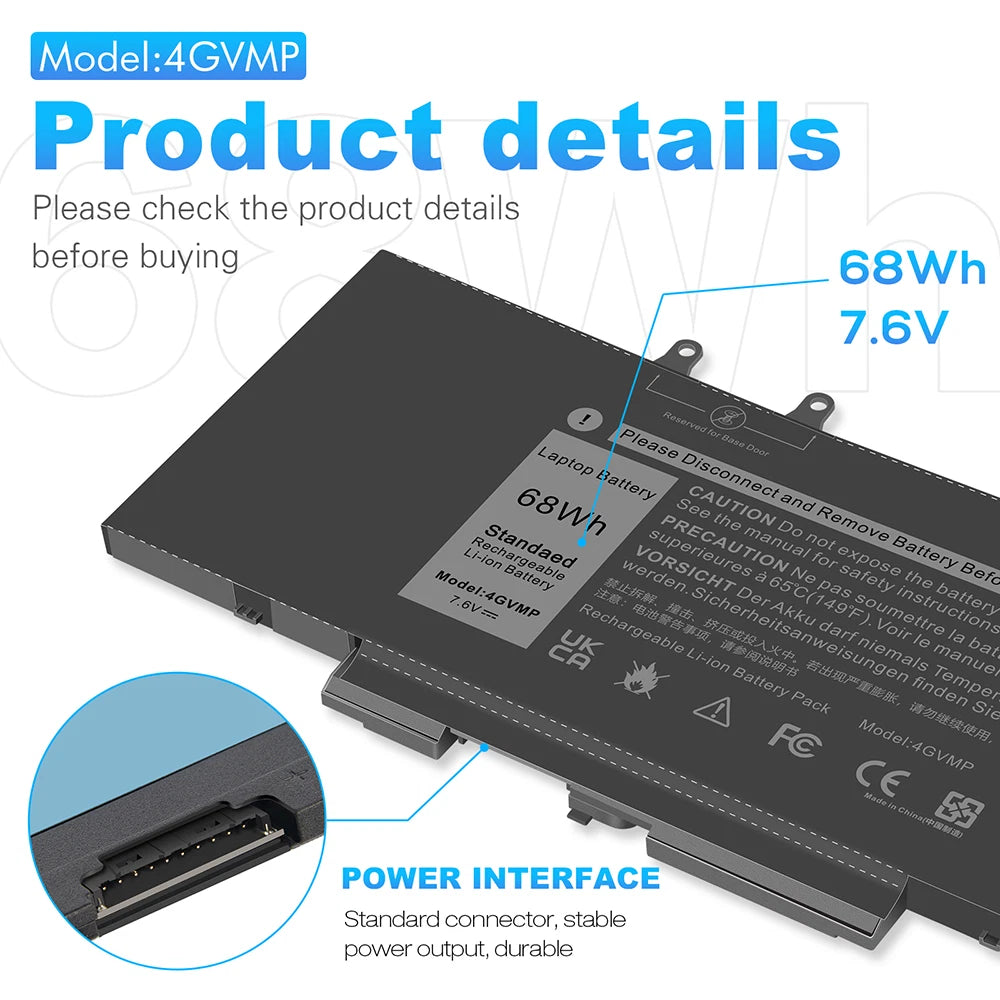 Battery For Dell Latitude 5500 5510 Inspiron 7791 2-in-1 Precision 3540 4GVMP US