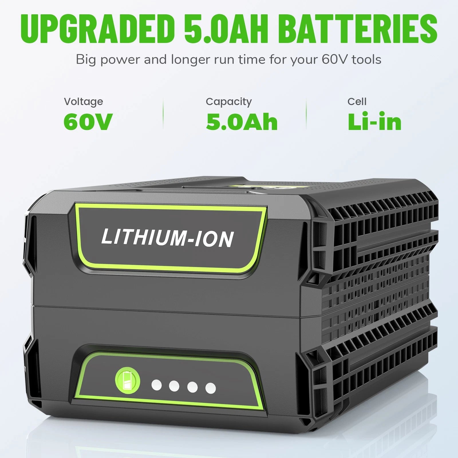60V 5.0Ah Battery For Greenworks Pro 60V Max Lithium Ion LB60A00 LB60A02 LB60A0