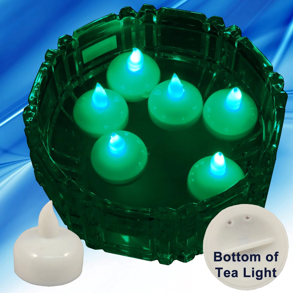 36 Flameless Floating LED tealight Candle Battery operated Green tea lights