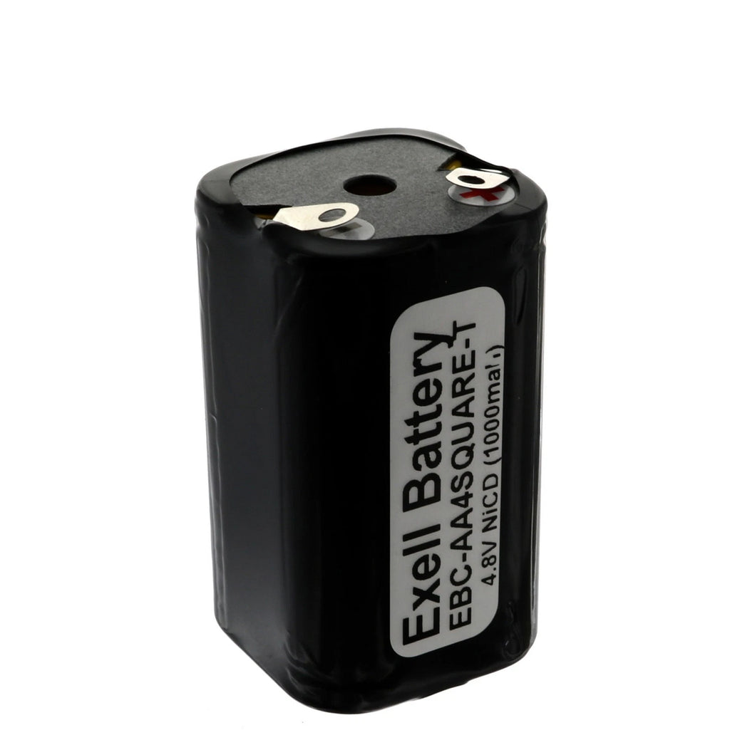 Exell Custom 4.8V 1000mAh NiCd 4xAA Square Battery Pack with Tabs