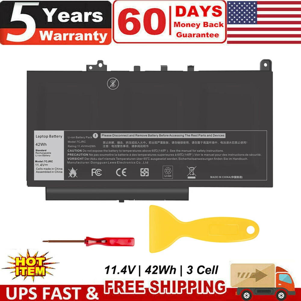 ?7CJRC Battery for Dell Latitude E7270 E7470 21X15 579TY F1KTM V6VMN Notebook PC