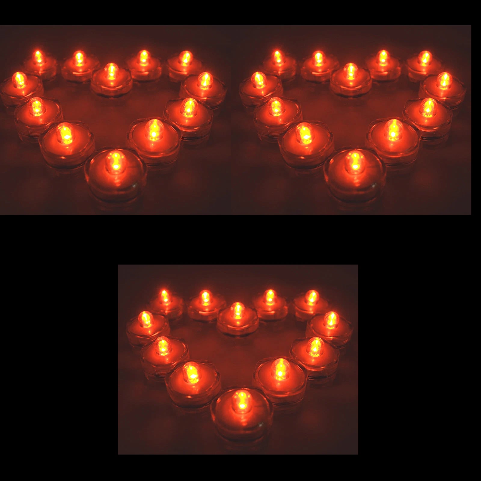 36 pcs ORANGE LED Submersible Battery Operated Tea Light- Wedding Centerpiece