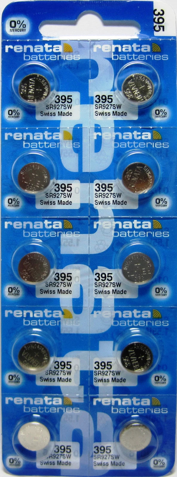 10 Pcs Renata SR927SW Coin Cell Silver Oxide Batteries