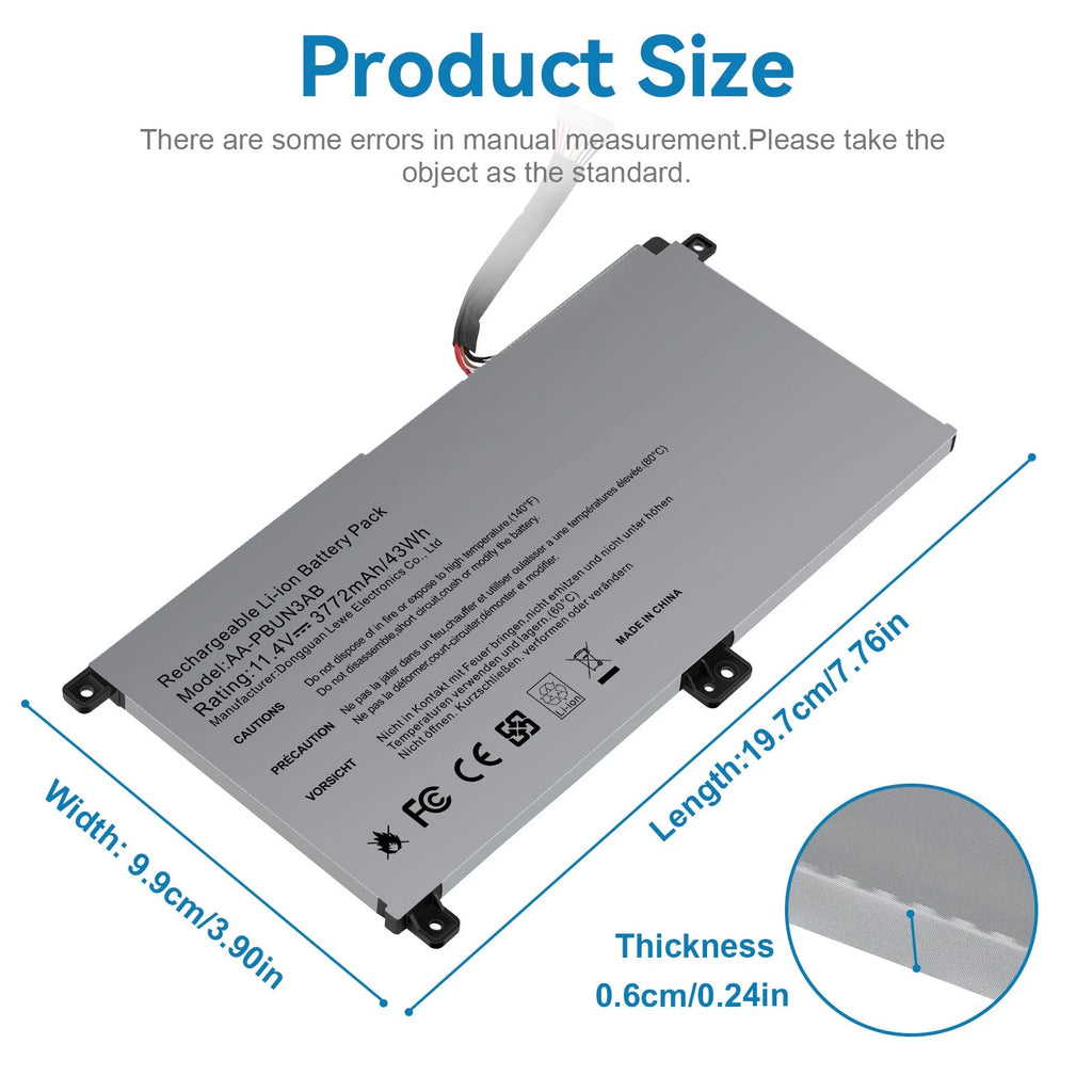 AA-PBUN3AB Laptop Battery For Samsung NP530E5M NP530E5M-X02US NP730QAA NP740U3L