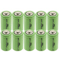 10-PACK Exell 2/3A 1.2V 1600mAh NIMH Rechargeable Button Top Batteries