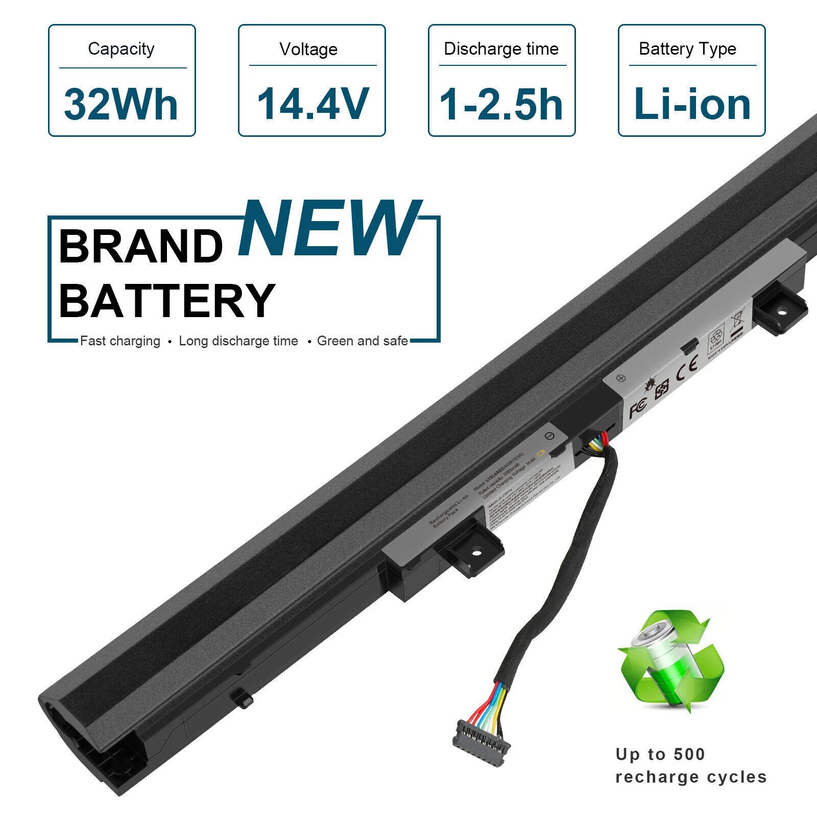 32Wh L15L4A02 Battery For Lenovo IdeaPad B50-50 100-15IBD 5B10H70338 L15C3A01 US