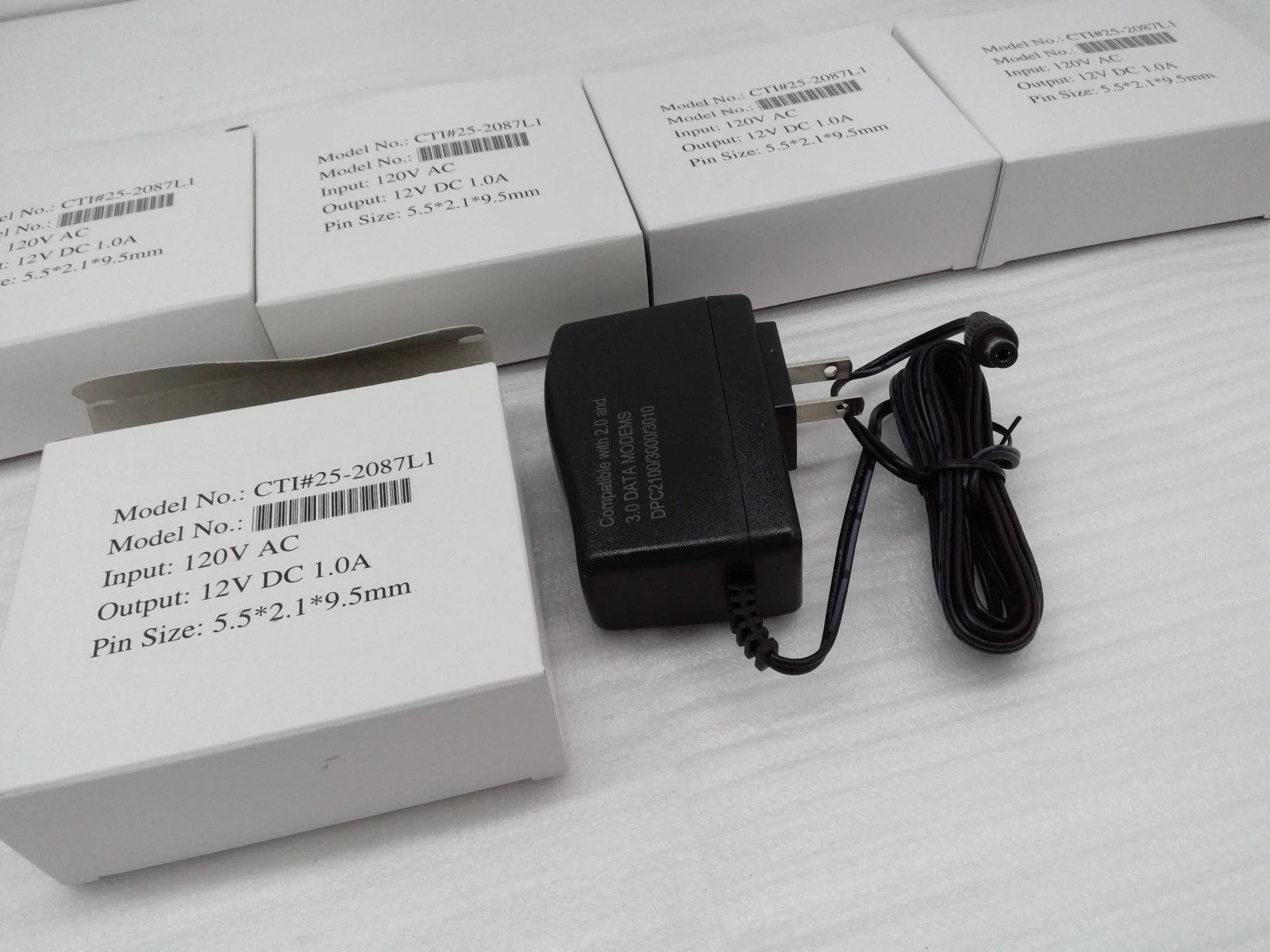 Lot of 5 Power Adapter CTI #25-2087L1 12V DC 1.0A 5.5*2.1*9.5mm PIN