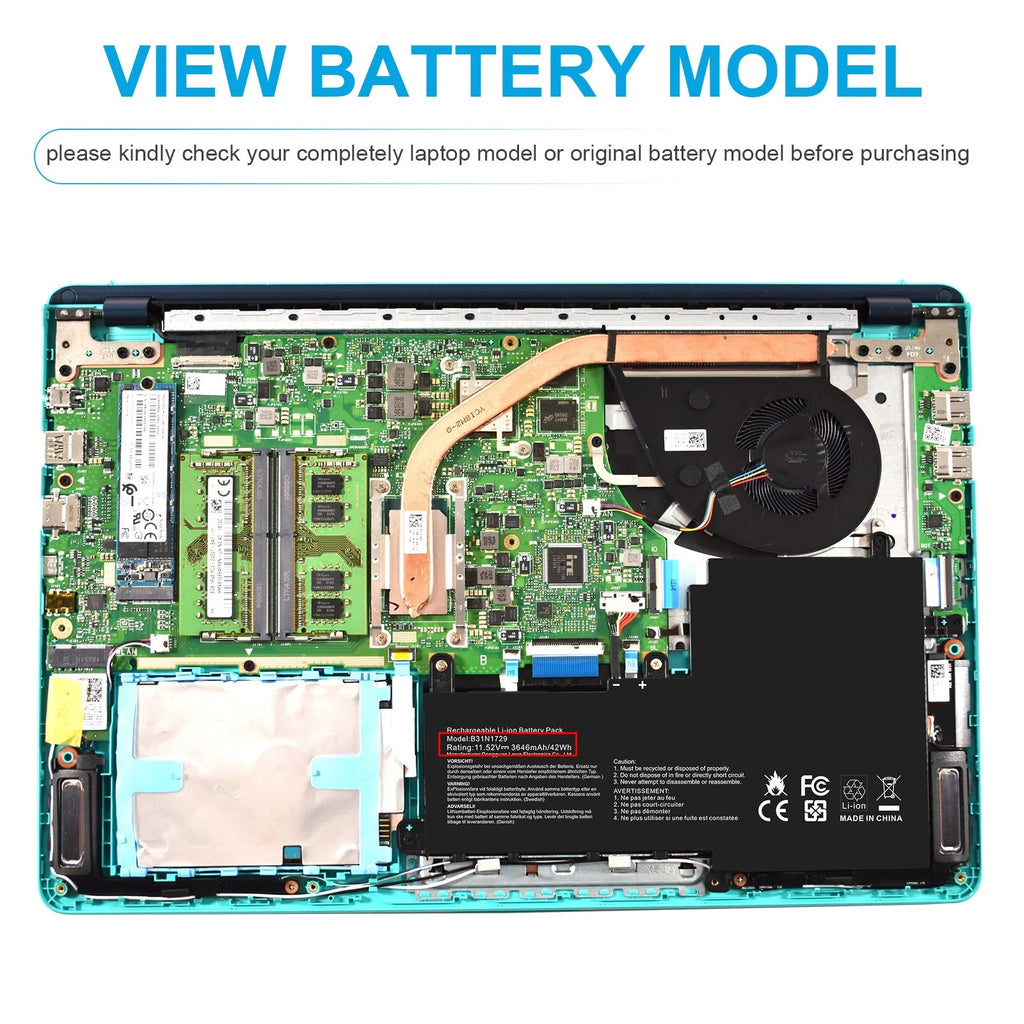 B31N1729 Battery for ASUS VivoBook S15 S15 S530 S530F S530FA S15X X530 X530UF