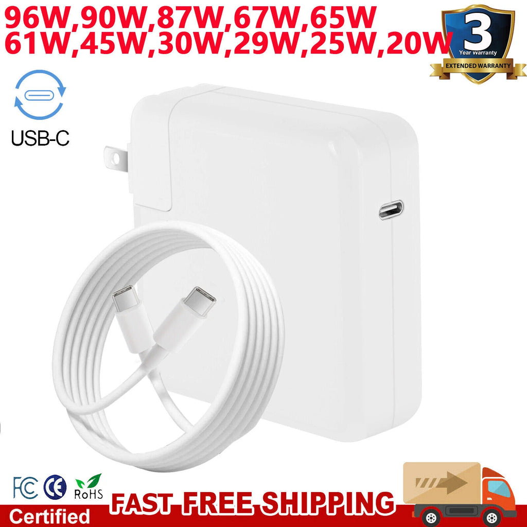 87W USB C Power Adapter Charger For MacBook Pro 13" M1 2020 A2289 A2338 A2251