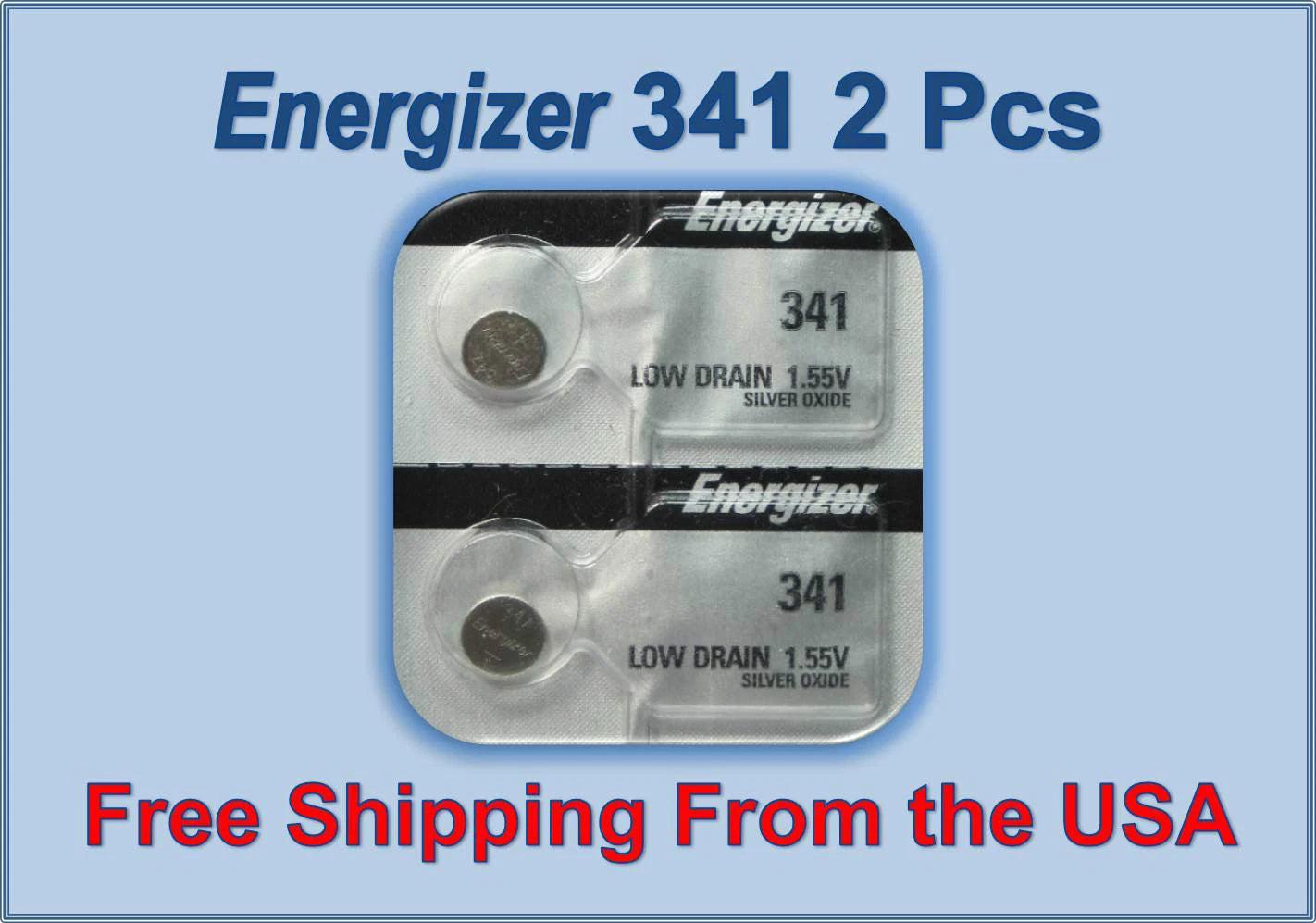 Energizer Silver Oxide 341 Battery 341 Watch Batteries x 2