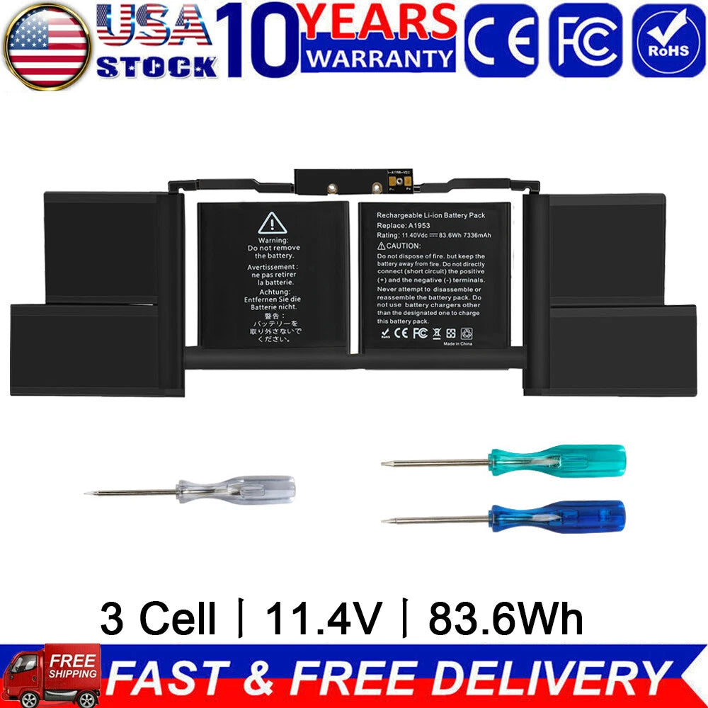 A1953 A1990 Battery For MacBook Pro 15" A1990 Mid 2018 2019 EMC 3215