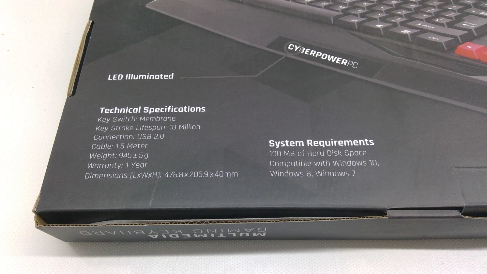 NEW CyberPowerPC multi-media gaming keyboard wired USB