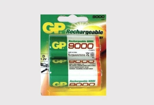 D Rechargeable NiMH Batteries, 9000MAH 2-Count