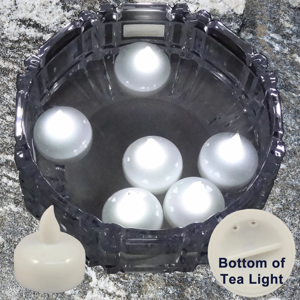 24 Flameless Floating LED tealight Candle Battery operated WHITE tea lights NEW