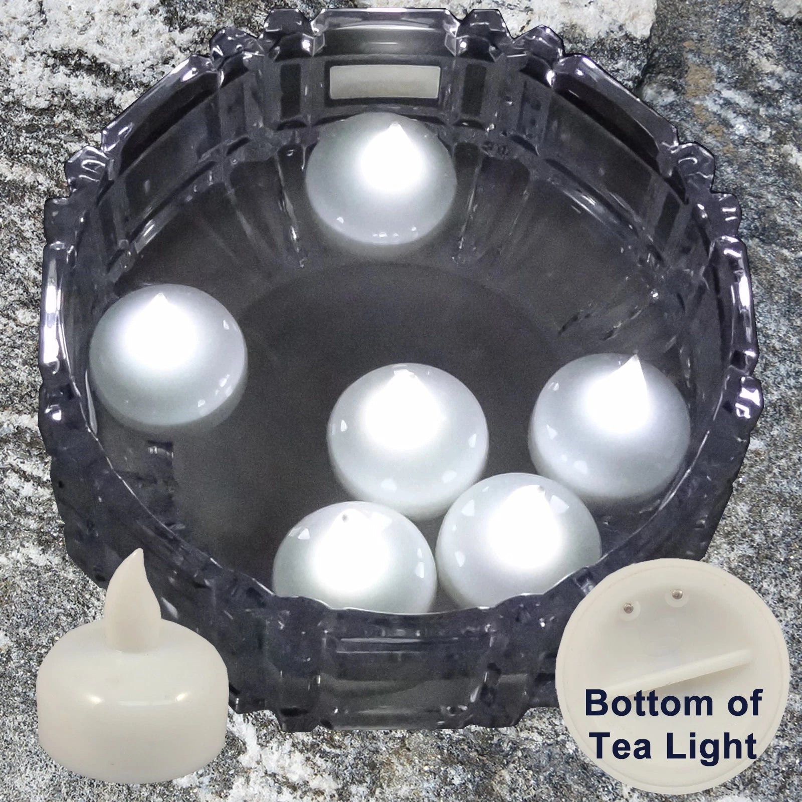 24 Flameless Floating LED tealight Candle Battery operated WHITE tea lights NEW
