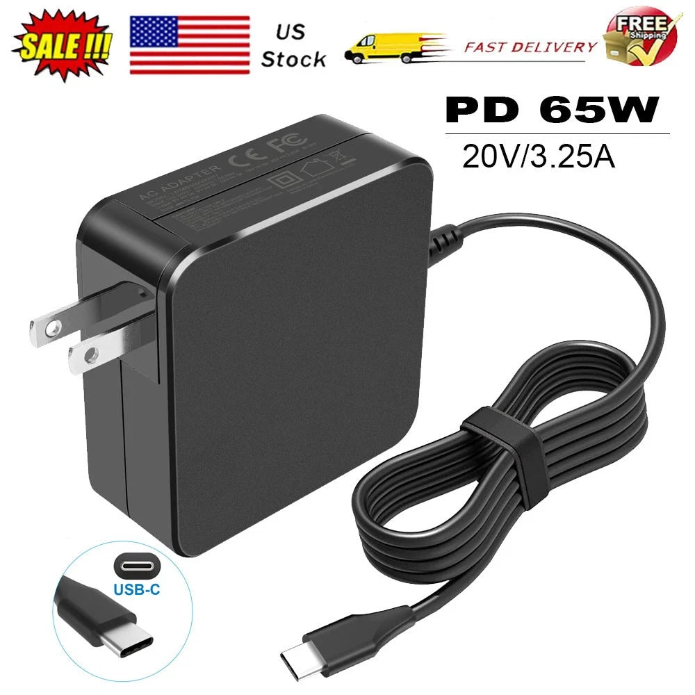For ASUS 65W Type-C USB-C AC Adapter Charger ZenBook/Chromebook/Transformer Book