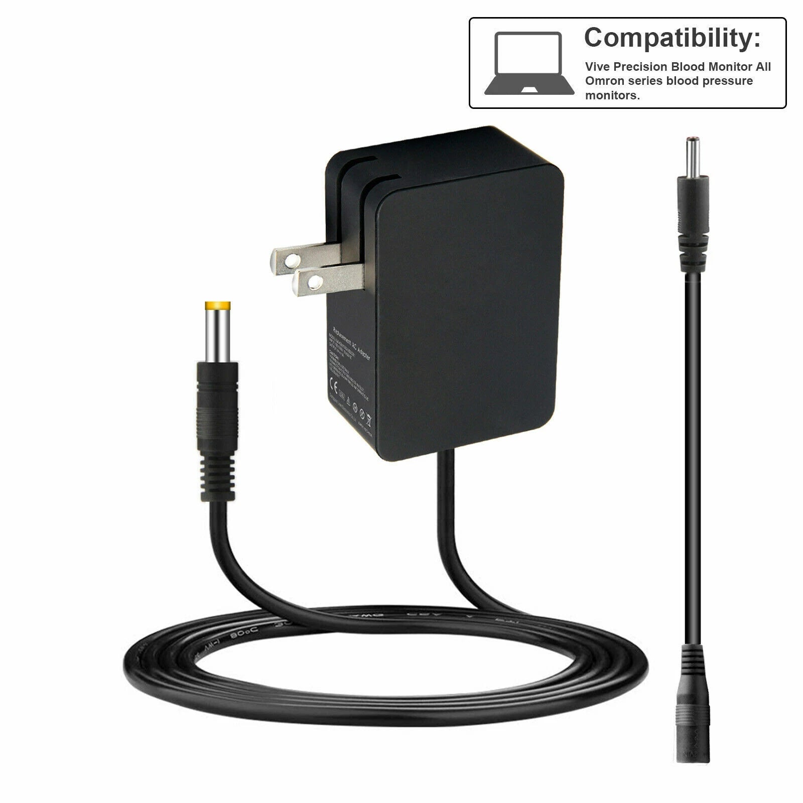 AC Adapter Charger Power Supply Cord for Vive Precision Blood Pressure Monitor