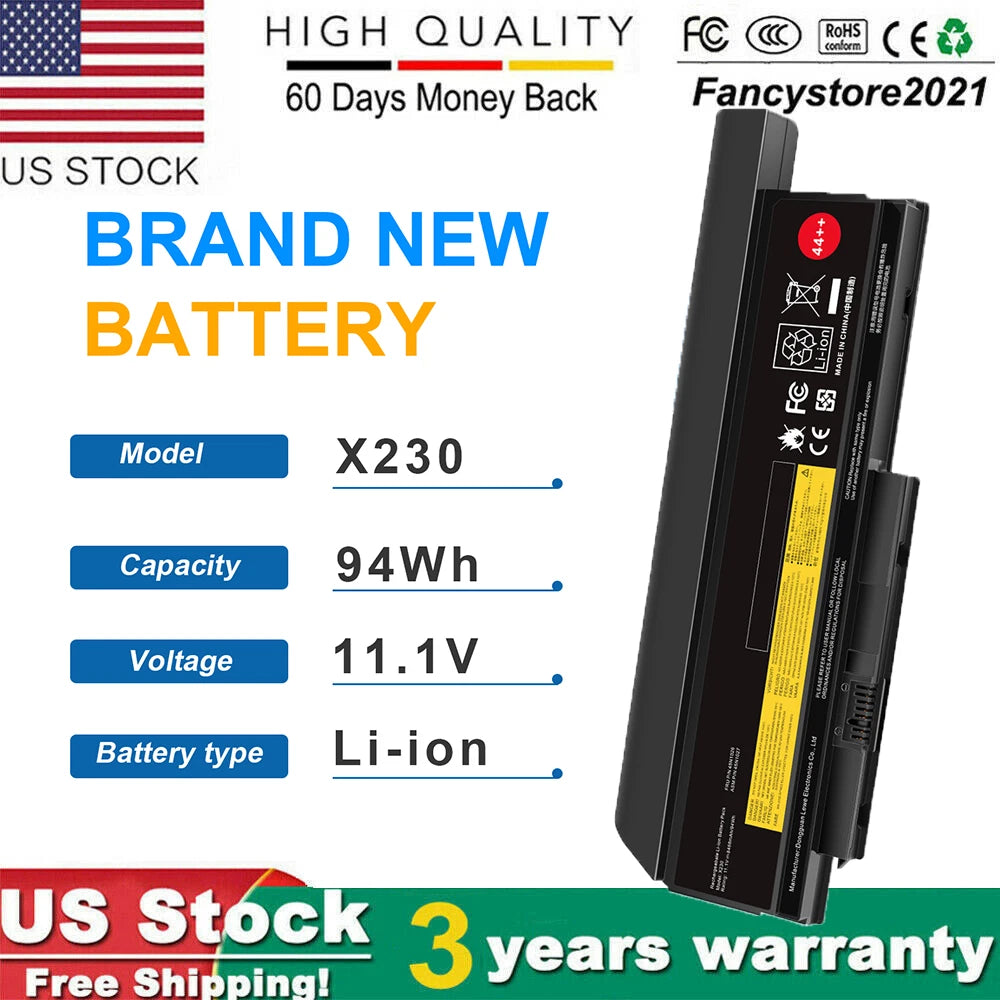 Battery 44++ 9-Cell 0A36307 0A36282 For Lenovo ThinkPad X220 X220i X230 45N1027