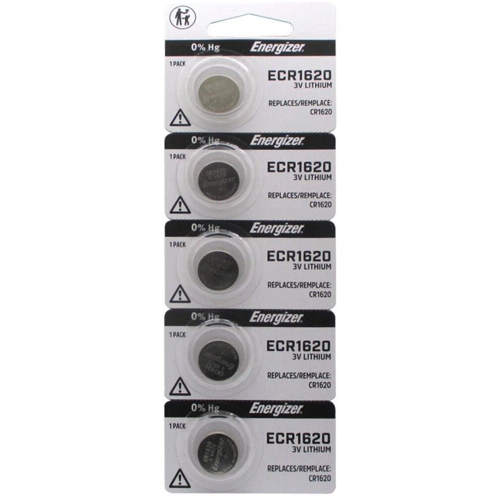 5 NEW Energizer CR1620 lithium Batteries