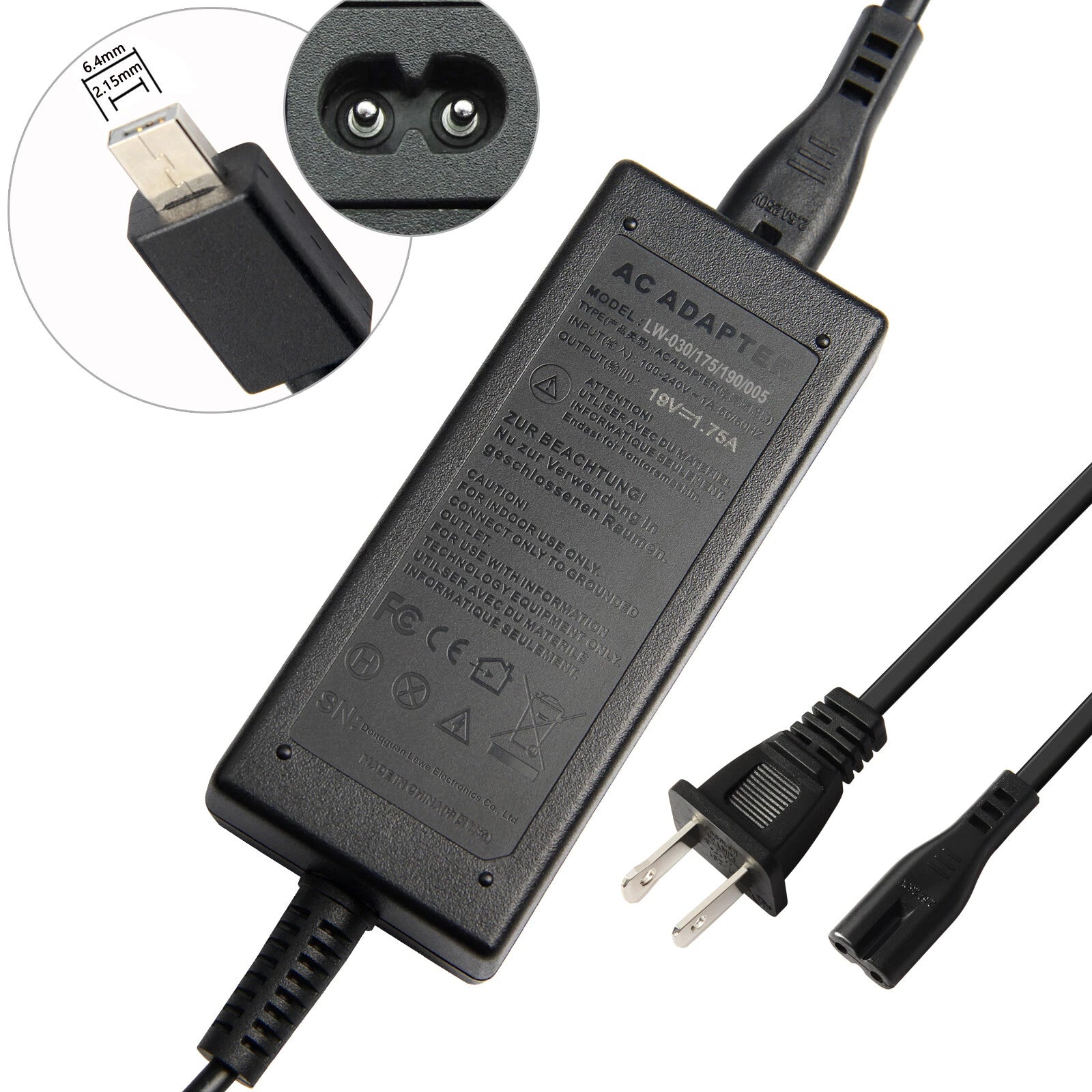 For ASUS EeeBook X205 X205T X205TA Laptop AC Power Adapter Charger 19V 1.75A 30W