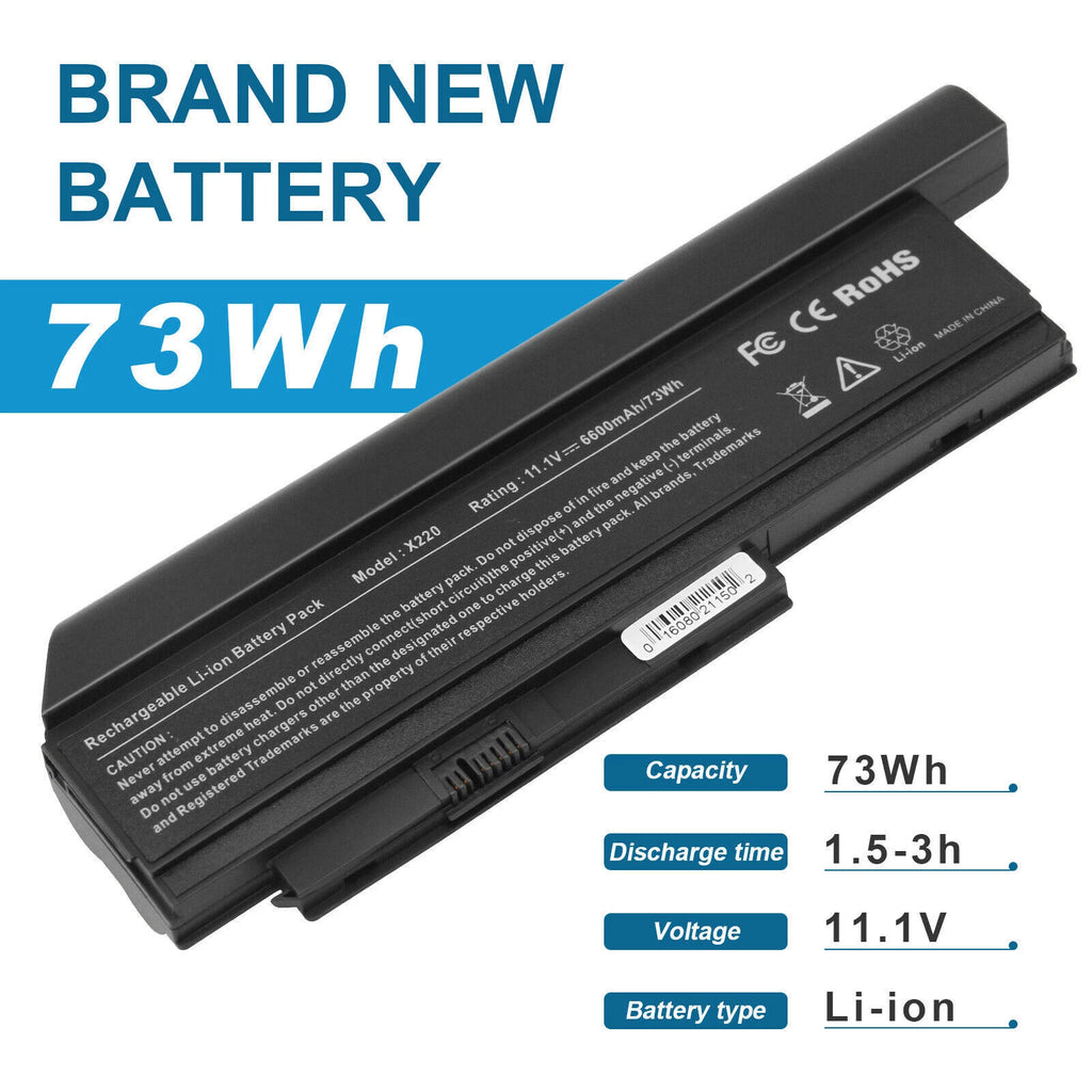 44++ Battery For Lenovo ThinkPad X220 X220i X220s 0A36281 45N1027 9 Cell 6600mAh