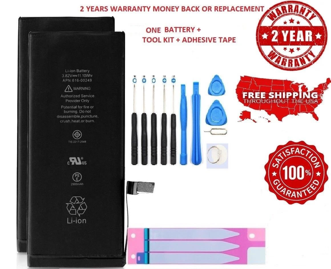 New 2900mAh Replacement Battery + Tape + Tools for iPhone 7 Plus