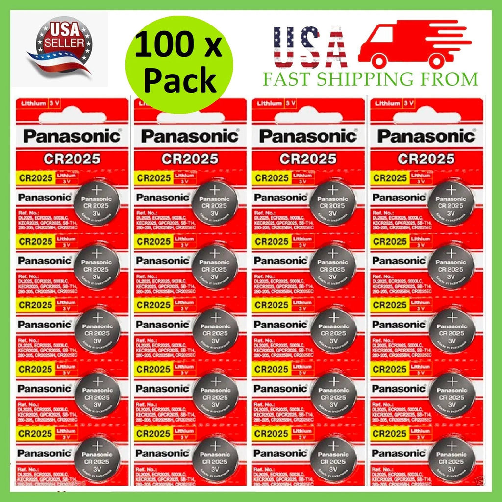100 x Fresh PANASONIC CR 2025 CR2025 CR2025 LITHIUM COIN CELL Battery Exp 2031