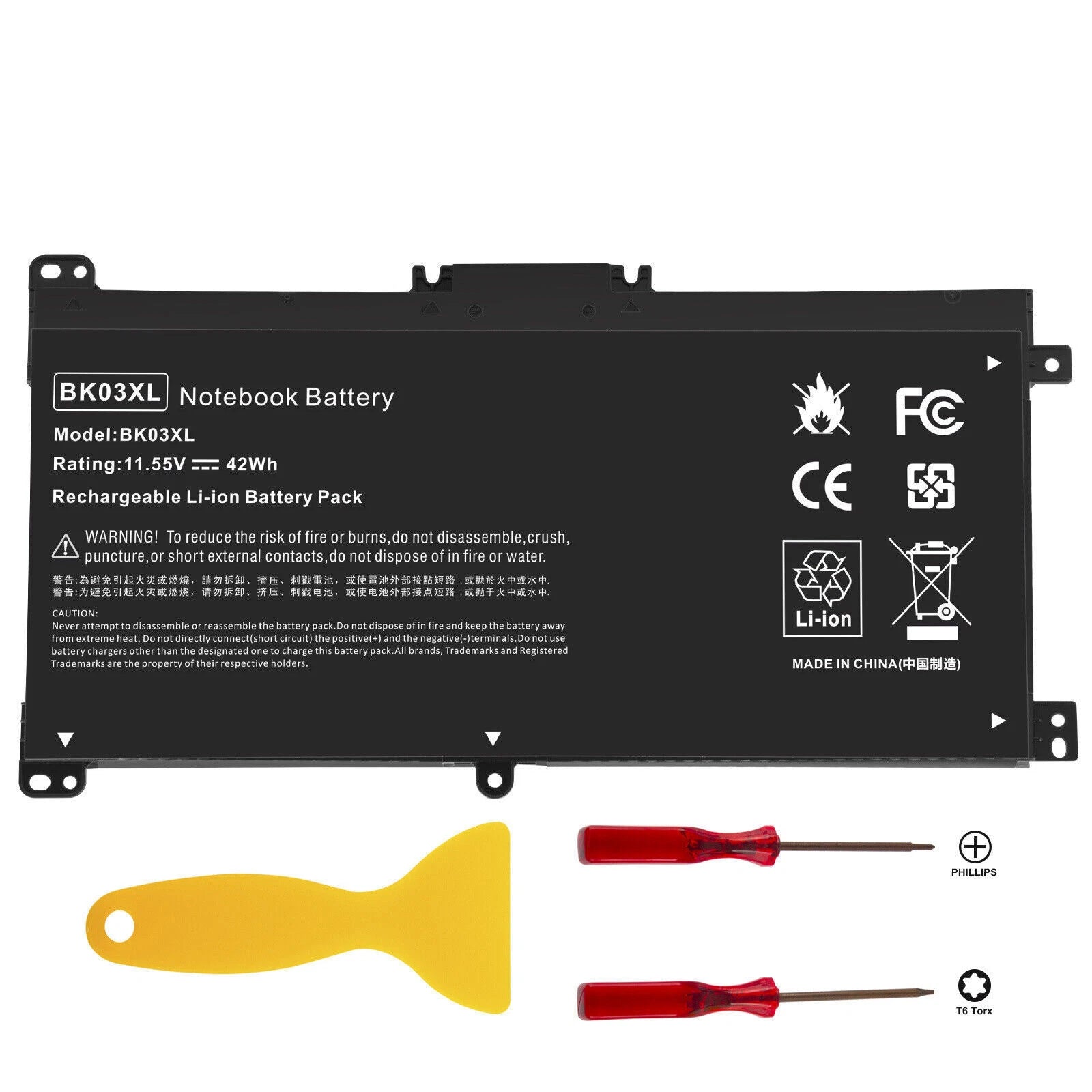 New BK03XL Laptop Battery for HP Pavilion X360 14-ba000 916366-421 HSTNN-LB7S